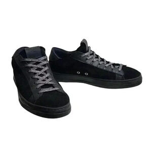 P448 Jack All Black Suede and Leather Italian Sneakers Size 39 US 8.5